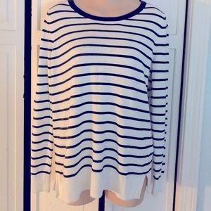 Old Navy blue/white striped fall sweater size S